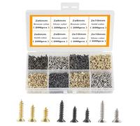 HVDHYY M2 Petites Vis Autoforeuse Vis à Bois Metal Cruciformes à Tête Plate Multi-Usages Bricolage Miniature Vis Set Gold Silver Noir 1600pcs