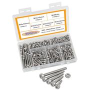 HVDHYY M3 Jeu de Vis et Écrous 304 Vis Inox Visserie Tête Hexagonale Assortiment Boulon Ecrou Vis et Écrous Assortiment Kit 300pcs