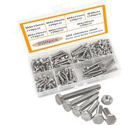 HVDHYY M4 Vis et Écrous 304 Vis Inox Visserie Tête Hexagonale Assortiment Boulon Ecrou Vis et Écrous Assortiment Kit 200pcs