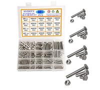 HVDHYY Vis a Tête Hexagonale DIN 933 M3 M4 M5 M6 Vis Écrous A2-70 Vis Filetées en Acier Inoxydable Écrous Et Boulons Contient 16 Tailles Les Plus Populaires avec Boîte Rangement Réutilisable 320pcs