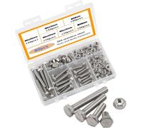 HVDHYY Vis M6 Inox Visserie Tête Hexagonale Assortiment Boulon Ecrou Vis et Écrous Assortiment Kit 80pcs