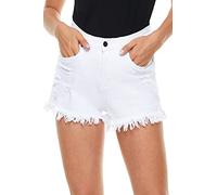 HVEPUO Short d'été pour femme avec boutons et trous