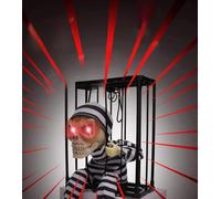 HVFGXY Accessoire de décoration avec détecteur de mouvement et son effrayant pour Halloween, décoration de maison hantée, fantôme effrayant à suspendre, yeux lumineux