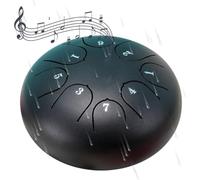 HVFGXY Carillon de pluie étanche de 15,2 cm à 8 notes pour l'extérieur du jardin, mini tambour à langue en acier (noir)