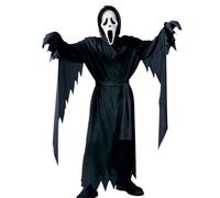 HVFGXY Costume Scream pour adulte - Visage fantôme - gants, ceinture et masque - Costume d'Halloween effrayant - Déguisement de terrificateur effrayant pour les fêtes et le cosplay (robe, masque et