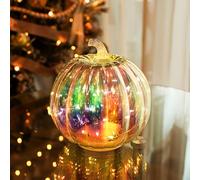 hvfun Citrouille colorée en verre mercure avec lumière LED intégrée - Améliorez votre décoration d'automne avec une lueur magique, des décorations et un cadeau parfaits pour les fêtes de la récolte