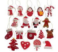 Hvfun Ensemble de 18 Ornements de Noël en Argile aux Designs Variés, Taille 5-6,5 cm, Parfaits pour Créer Une Ambiance Festive