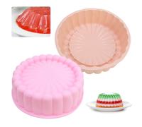 HVIHWI 2 Pièces Moule à Cake Silicone Rond, Moules à Gâteaux Moule à Pain en Silicone Moules Silicones Patisserie pour Gâteaux, Pains Fait Maison, Gâteauxs, Pains de Viande (21×21×6,5cm)