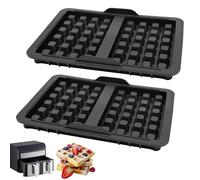 HVIHWI Lot de 2 moules à gaufres en silicone pour friteuse à air chaud Ninja AF400EU, AF451EU, 21 x 14,5 x 2,75 cm, réutilisables - Noir