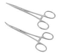 HVIHWI Lot de 2 pinces de piercing autobloquantes de 12,5 cm - Pince à épiler en acier inoxydable - Design dents de scie - Pour bricolage, artisanat, toilettage des animaux de compagnie, pêche