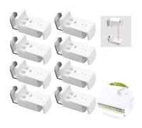 HVIHWI Lot de 8 Supports de Serrage pour Store Plissé sans Percage, Fixation Store sans percage, Support de Fixation Réglable Universel pour Store Tendu sur Tous Types de Fenêtres et Portes, Blanc