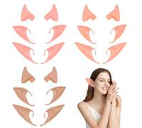 HVIHWI Lot de 9 paires d'oreilles d'elfe en latex pour enfants et adultes - Accessoires de décoration de fête (9 tailles)