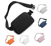 HVJCEZ Sac banane tendance pour homme et femme, mini sac banane réglable pour la course, la randonnée et les voyages, noir