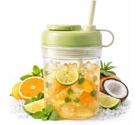 Hvjwfu 3-in-1 Ice Maker Bottle 380ml, Portable Coffee Cup with Push-Type Easy Release, Silicone Mini Ice Cube Maker with Lid & Bin, BPA-Free Chilling Tumbler for Travel, Office Home(Green)