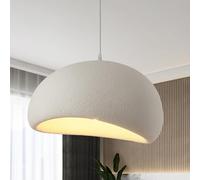 HvKvHvY Suspension moderne de 50 cm pour salle à manger, cuisine, îlot lumineux, couloir, restaurant, lampe suspendue, base E27, style japonais Wabi-Sabi, luminaire en forme de nid d'oiseau