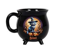 Hvnywmmg Tasse Chaudron de Sorcière Personnalisé Halloween,Mug Personnalisable avec Prénom,Idée Cadeau Originale Noël Anniversaire pour Femme, Fille, Meilleure Amie, Sœur