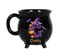 Hvnywmmg Tasse Chaudron de Sorcière Personnalisé Halloween,Mug Personnalisable avec Prénom,Idée Cadeau Originale Noël Anniversaire pour Femme, Fille, Meilleure Amie, Sœur