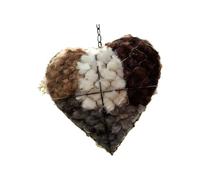 HVRFJXI Abri à oiseaux en forme de cœur facile à suspendre - Décoration de jardin - En fer - Rechargeable - Avec fibres de coton - Nichoir pour colibri