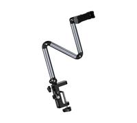 HVRFJXI Adjustable Arm Aluminum Phone Tablet Holder Stand with 360 Rotation Foldable Clamp Mount Simple Installs for Desk Bed Foldable Holder