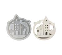 HVRFJXI Anneaux en silicone Sweet Home Moules en plâtre Nuages Maison Plâtre Décorations à Suspendre Anneaux en Silicone Sweet Suspendu Moule Ornement en Résine