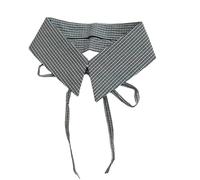 HVRFJXI Attachez le col à carreaux doux ventilé substance rapide à porter pour le bureau, les tenues décontractées, col de chemise flexible, Grille noire., taille unique