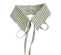 HVRFJXI Attachez le col à carreaux doux ventilé substance rapide à porter pour le bureau, les tenues décontractées, col de chemise flexible, Grille jaune et noire, taille unique