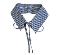 HVRFJXI Attachez le col à carreaux doux ventilé substance rapide à porter pour le bureau, les tenues décontractées, col de chemise flexible, Grille bleue et noire, taille unique