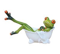 HVRFJXI Baignoire pour grenouille Décoration de bureau Statue en résine Figurine pour sculpture créative Paysage pour la maison Décoration d'intérieur
