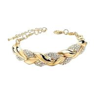 HVRFJXI Bijoux élégants en Forme de Feuilles en Alliage réglables inspirés de la Nature, Cadeaux Parfaits, en Or et en Argent