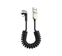 HVRFJXI Câble USB C de charge rapide avec ressort renforcé et connecteur coudé en silicone pour téléphones, tablettes, ordinateurs portables, protections à ressort, ligne de données