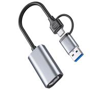 HVRFJXI Carte USB C vers multimédia haute définition avec diffusion en direct 4K ultra stable et documentation Plug-Play pour les jeux, aucun pilote n'a besoin de vidéo