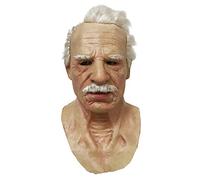 HVRFJXI Casque intégral réaliste en latex pour bal masqué, Halloween, cosplay, accessoire pour homme en latex
