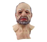 HVRFJXI Casque intégral réaliste en latex pour bal masqué, Halloween, cosplay, accessoire pour homme en latex
