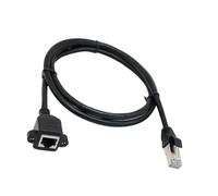 HVRFJXI Cat6 RJ45 Ethernet Extension Cable Male to Female Shielded Screw Panel Mount Gigab Easy Installation