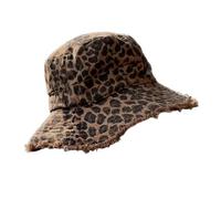 HVRFJXI Chapeau de pêcheur rétro imprimé léopards larges protection solaire léger unisexe pour l'extérieur accessoire de voyage tendance imprimé léopard seau, marron, Taille unique