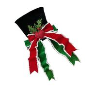 HVRFJXI Chapeau de sapin de Noël pliable avec grand nœud - Assemblage simple pour décoration de fête de vacances