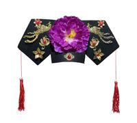 HVRFJXI Coiffe traditionnelle chinoise bleue avec perles pour les amateurs de culture et les fêtes à thème, coiffe traditionnelle chinoise