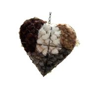 HVRFJXI Cotton Fiber Heart Shape Iron Bird Nest Handmade Refillable Nesting Heart for Garden Wildlife Habitat Yard Decoration Heart Shape Bird Nest