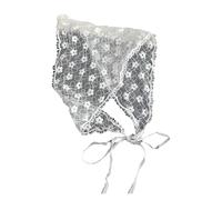HVRFJXI Écharpe triangulaire en dentelle brodée d'inspiration rétro confortable et délicate en polyester avec motif floral pour cheveux, écharpe décorative faite à la main, Little Five Petal F