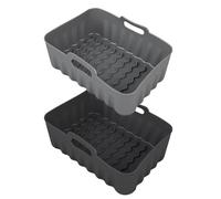 HVRFJXI Ensemble De Paniers À Air Réutilisables 2 Pièces Tapis De Cuisson Rectangulaires Résistants Four pour Une Efficacité De Cuisine Améliorée Ustensiles De Cuisine en Silicone