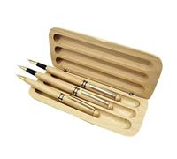 HVRFJXI Ensemble de stylos en bois de calligraphie avec pointe en métal pour l'écriture quotidienne, la prise de notes, le journal intime, ensemble d'érable