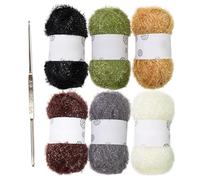 HVRFJXI Fil à récurer en polyester avec crochet fait à la main pour les amateurs et les artistes artisanaux en polyester avec crochet fait à la main