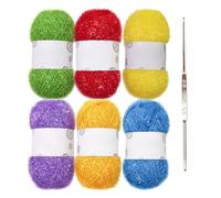 HVRFJXI Fil à récurer en polyester avec crochet fait à la main pour les amateurs et les artistes artisanaux en polyester avec crochet fait à la main