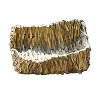 HVRFJXI Gazon tissé à la main - Chinchillas - Maison de cochons d'Inde - Pelote de paille naturelle - Jouet - Panier de nidification tissé pour animaux de compagnie