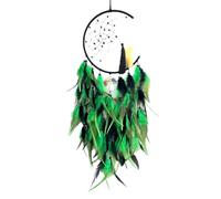 HVRFJXI Handcrafts Breloque attrape-rêves en forme de lune pour décoration de la maison, bonne fortune, beauté, flux d'énergie positive, décoration d'intérieur