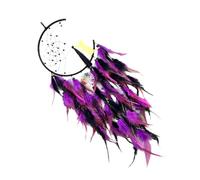 HVRFJXI Handcrafts Breloque attrape-rêves en forme de lune pour décoration de la maison, bonne fortune, beauté, flux d'énergie positive, décoration d'intérieur