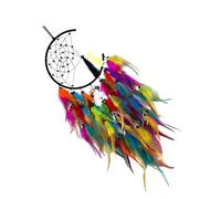 HVRFJXI Handcrafts Breloque attrape-rêves en forme de lune pour décoration de la maison, bonne fortune, beauté, flux d'énergie positive, décoration d'intérieur