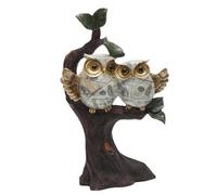 HVRFJXI Handcrafts Sculpture de hibou avec motif de transfert d'eau perché sur une branche d'arbre en résine Décoration pour collectionneurs Statue Décoration