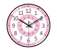 HVRFJXI Horloge murale de 20,3 cm pour enfants - Éducation précoce - Apprentissage de l'heure avec chiffres faciles à lire - Gestion du temps pour enfants