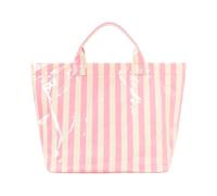 HVRFJXI Large Capacity Stripes Handbag for Women and Girls Practical PVC Vacation Beach Bag with Reinforced Top Handles Gift Bag